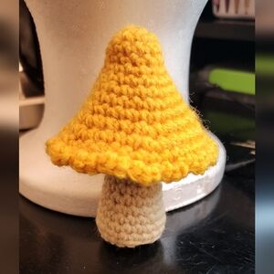 Handcrafted Yellow Mushroom Decor